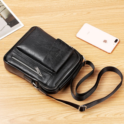 Universal Fashion Casual Men Shoulder Messenger Bag Handbag, Size: S (22cm x 18cm x 6cm)(Black)-garmade.com
