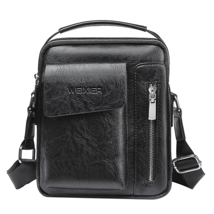 Universal Fashion Casual Men Shoulder Messenger Bag Handbag, Size: L (24cm x 20cm x 6cm)(Black)-garmade.com