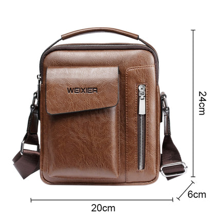 Universal Fashion Casual Men Shoulder Messenger Bag Handbag, Size: L (24cm x 20cm x 6cm)(Khaki)-garmade.com