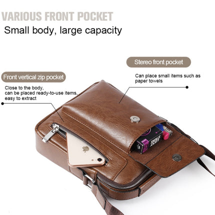 Universal Fashion Casual Men Shoulder Messenger Bag Handbag, Size: L (24cm x 20cm x 6cm)(Khaki)-garmade.com