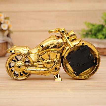 Cartoon Motorcycle Alarm Clock Bedroom Plastic Pointer Alarm Clock, Size: 23*13*6cm(Gold)-garmade.com