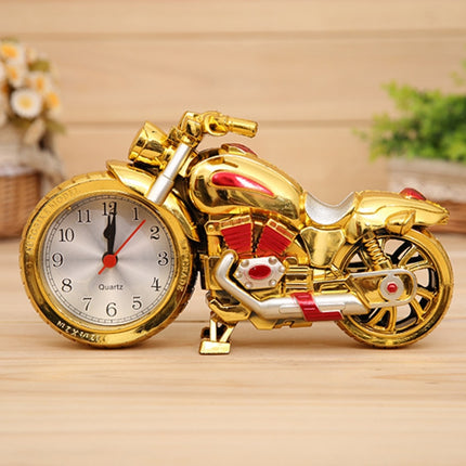 Cartoon Motorcycle Alarm Clock Bedroom Plastic Pointer Alarm Clock, Size: 23*13*6cm(Gold, Red)-garmade.com