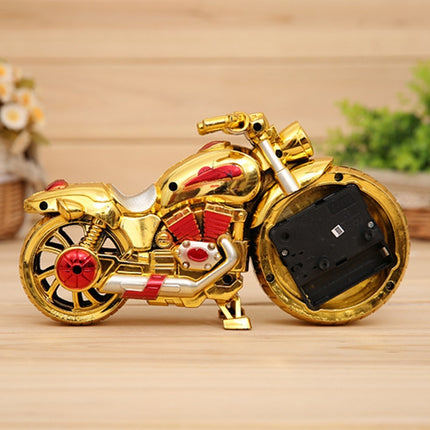 Cartoon Motorcycle Alarm Clock Bedroom Plastic Pointer Alarm Clock, Size: 23*13*6cm(Gold, Red)-garmade.com