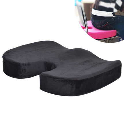 W-shaped Rebound Memory Foam Anti-Hemorrhoids Car Health Buttock Cushion, Size: 45x35x7cm(Black)-garmade.com