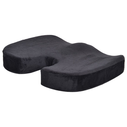 W-shaped Rebound Memory Foam Anti-Hemorrhoids Car Health Buttock Cushion, Size: 45x35x7cm(Black)-garmade.com