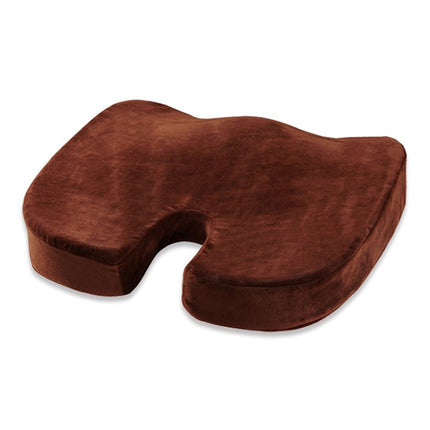 W-shaped Rebound Memory Foam Anti-Hemorrhoids Car Health Buttock Cushion, Size: 45x35x7cm(Coffee)-garmade.com