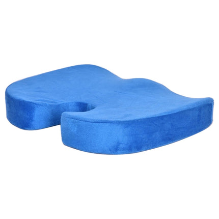 W-shaped Rebound Memory Foam Anti-Hemorrhoids Car Health Buttock Cushion, Size: 45x35x7cm(Blue)-garmade.com