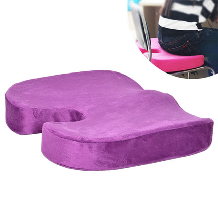 W-shaped Rebound Memory Foam Anti-Hemorrhoids Car Health Buttock Cushion, Size: 45x35x7cm(Purple)-garmade.com