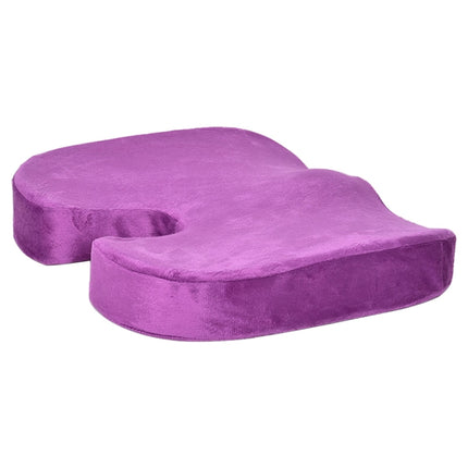W-shaped Rebound Memory Foam Anti-Hemorrhoids Car Health Buttock Cushion, Size: 45x35x7cm(Purple)-garmade.com