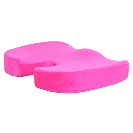 W-shaped Rebound Memory Foam Anti-Hemorrhoids Car Health Buttock Cushion, Size: 45x35x7cm(Rose Red)-garmade.com