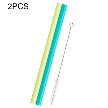 2 PCS Food Grade Silicone Straws Cartoon Colorful Drink Tools with 1 Brush, Straight Pipe, Length: 25cm, Outer Diameter: 11mm, Inner Diameter: 9mm, Random Color Delivery-garmade.com