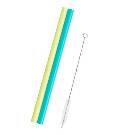 2 PCS Food Grade Silicone Straws Cartoon Colorful Drink Tools with 1 Brush, Straight Pipe, Length: 25cm, Outer Diameter: 11mm, Inner Diameter: 9mm, Random Color Delivery-garmade.com