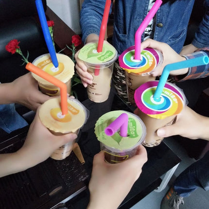 5 PCS Food Grade Silicone Straws Cartoon Colorful Drink Tools with 1 Brush, Straight Pipe, Length: 14cm, Outer Diameter: 10mm, Inner Diameter: 8.5mm, Random Color Delivery-garmade.com