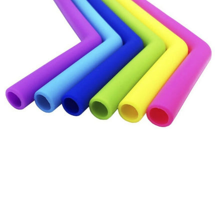 2 PCS Food Grade Silicone Straws Cartoon Colorful Drink Tools with 1 Brush, Crude Bend Pipe, Length: 25cm, Outer Diameter: 11mm, Inner Diameter: 9mm, Random Color Delivery-garmade.com