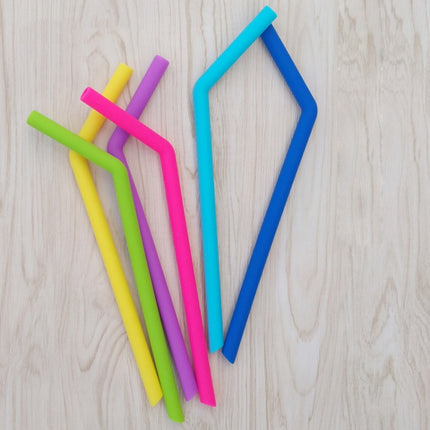 5 PCS Food Grade Silicone Straws Cartoon Colorful Drink Tools with 1 Brush, Crude Bend Pipe, Length: 25cm, Outer Diameter: 11mm, Inner Diameter: 9mm, Random Color Delivery-garmade.com