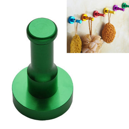 Color Personality Space Aluminum Round Hook Single Hook Kitchen Color Clothes Hook No Rust (Green)-garmade.com