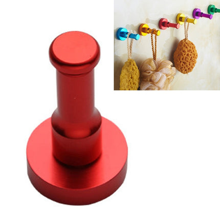 Color Personality Space Aluminum Round Hook Single Hook Kitchen Color Clothes Hook No Rust (Red)-garmade.com