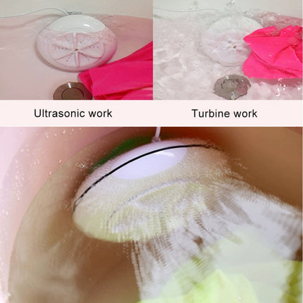 Macaroon Portable Mini Turbine Washing Machine Ultrasonic Washer(Pink)-garmade.com