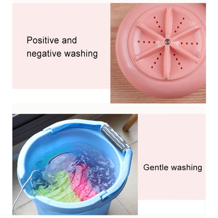 Macaroon Portable Mini Turbine Washing Machine Ultrasonic Washer(Pink)-garmade.com