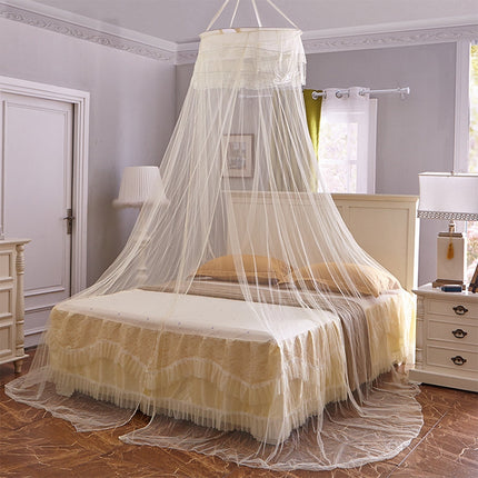 Household Circular Suspended Ceiling Mosquito Net Princess Tents(Light Yellow)-garmade.com