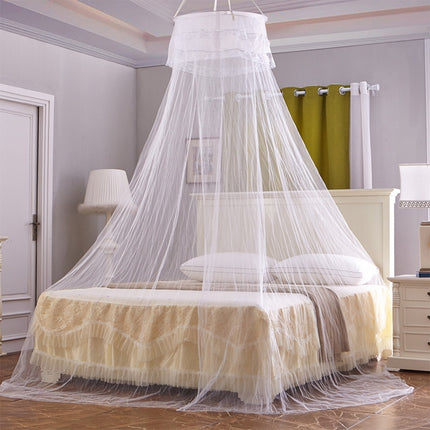 Household Circular Suspended Ceiling Mosquito Net Princess Tents(White)-garmade.com