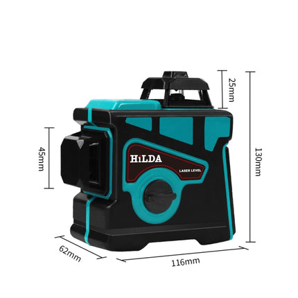 Hilda LS055 Laser Level 12 Lines 3D Self-leveling 360 Cross Horizontal Vertical Level Green Beam-garmade.com