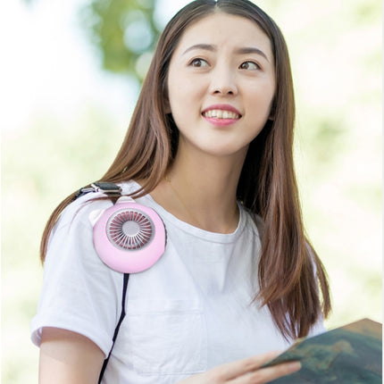 LORDNINO SBF003 3W USB Charging Portable Electric Fan with Magnetic Wristband, 3 Speed Control (Pink)-garmade.com