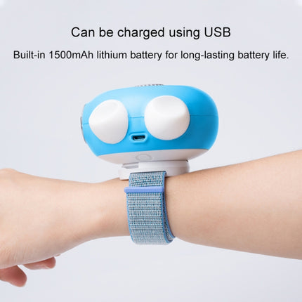 LORDNINO SBF003 3W USB Charging Portable Electric Fan with Magnetic Wristband, 3 Speed Control (Blue)-garmade.com