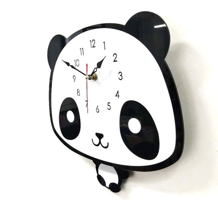 Creative Home Office Bedroom Decoration Panda Swing Acrylic Wall Clock-garmade.com