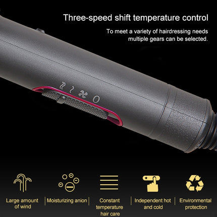High-power 2000W Anionic Cold Hot Air Constant Temperature Hair Dryer, EU Plug(Red + Black)-garmade.com
