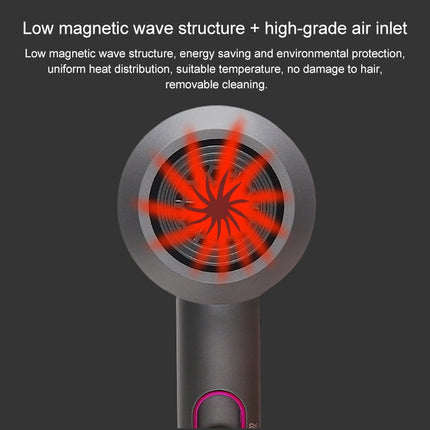 High-power 2000W Anionic Cold Hot Air Constant Temperature Hair Dryer, EU Plug(Red + Black)-garmade.com