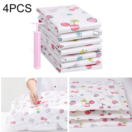 4PCS Space Saving Candy Color Pattern Vacuum Storage Bag, Explosion-proof Thinken Quilts Clothing Vacuum Seal Storage Bag with a Free Hand Pump, Size: 50*70 cm-garmade.com