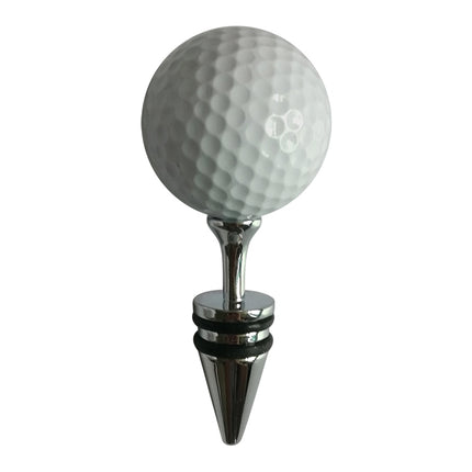 Golf + Tee Shape Red Wine Bottle Stopper, Size: 10 x 4.2cm (Silver)-garmade.com