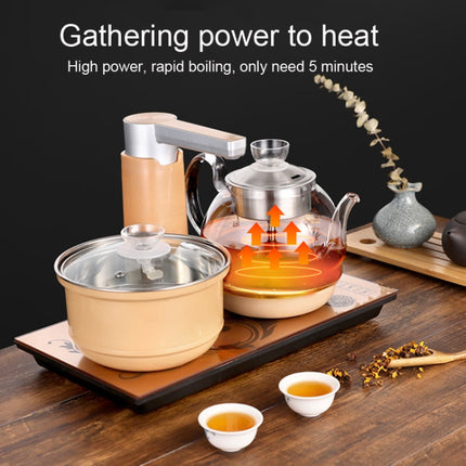Automatic Add Water Full Intelligent Electric Glass Kettle Steam Boiled Tea Stove Set(Gold)-garmade.com
