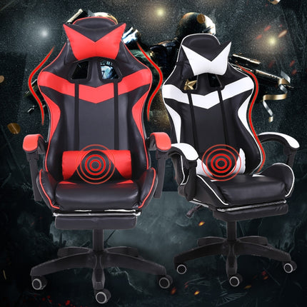 Computer Office Chair Home Gaming Chair Lifted Rotating Lounge Chair with Nylon Feet (Red)-garmade.com