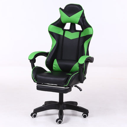 Computer Office Chair Home Gaming Chair Lifted Rotating Lounge Chair with Footrest / Nylon Feet (Green)-garmade.com