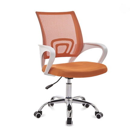 9050 Computer Chair Office Chair Home Back Chair Comfortable White Frame Simple Desk Chair (Orange)-garmade.com