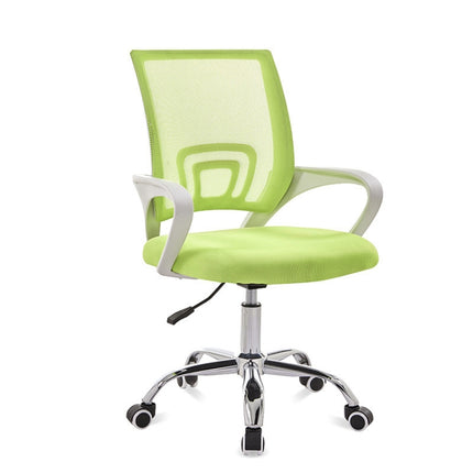 9050 Computer Chair Office Chair Home Back Chair Comfortable White Frame Simple Desk Chair (Green)-garmade.com
