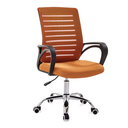 9050 Computer Chair Office Chair Home Back Chair Comfortable Black Frame Simple Desk Chair (Orange)-garmade.com