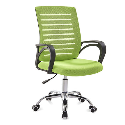 9050 Computer Chair Office Chair Home Back Chair Comfortable Black Frame Simple Desk Chair (Green)-garmade.com