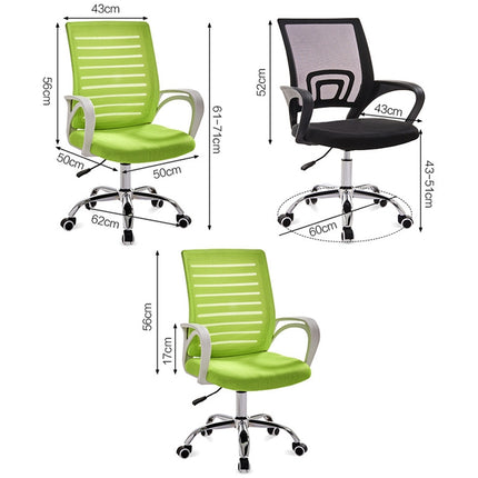 9050 Computer Chair Office Chair Home Back Chair Comfortable Black Frame Simple Desk Chair (Green)-garmade.com