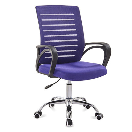 9050 Computer Chair Office Chair Home Back Chair Comfortable Black Frame Simple Desk Chair (Purple)-garmade.com