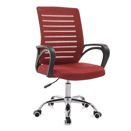 9050 Computer Chair Office Chair Home Back Chair Comfortable Black Frame Simple Desk Chair (Red)-garmade.com