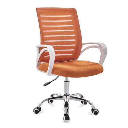 9050 Computer Chair Office Chair Home Back Chair Comfortable White Frame Simple Desk Chair (Orange)-garmade.com