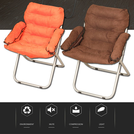 Creative Lazy Folding Sofa Living Room Single Sofa Chair Tatami Lounge Chair with Footrest / Pillow(Grey)-garmade.com