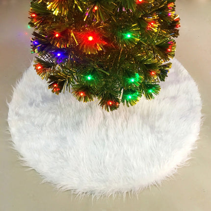 Christmas Tree Plush Skirt White Round Ornament Decoration, Diameter: 122cm-garmade.com