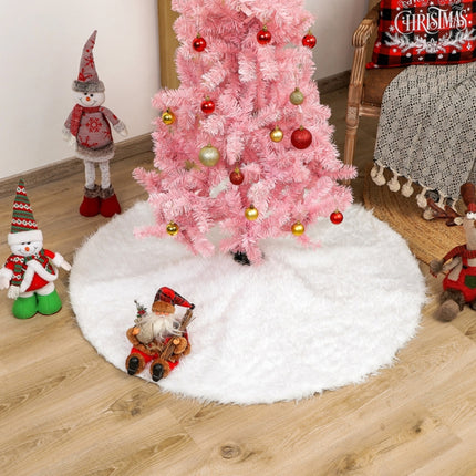 Christmas Tree Plush Skirt White Round Ornament Decoration, Diameter: 122cm-garmade.com