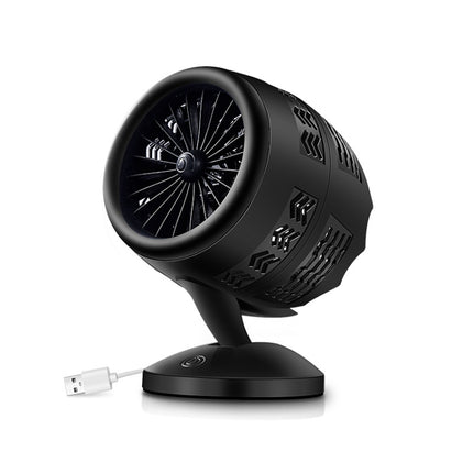 Portable Adjustable Mini USB Charging Air Convection Cycle Desktop Electric Fan Air Cooler, Support 2 Speed Control (Black)-garmade.com