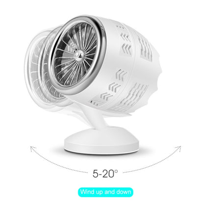 Portable Adjustable Mini USB Charging Air Convection Cycle Desktop Electric Fan Air Cooler, Support 2 Speed Control (Silver)-garmade.com