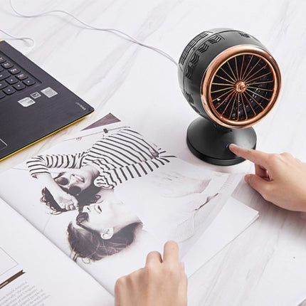 Portable Adjustable Mini USB Charging Air Convection Cycle Desktop Electric Fan Air Cooler, Support 2 Speed Control (Silver)-garmade.com